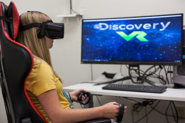 Student using Virtual Reality equipment