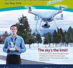 continuing education schedule of classes program cover depicting man flying drone