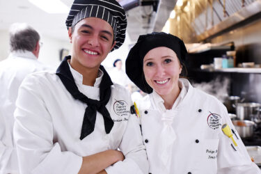 Two happy culinary students