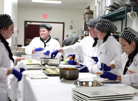 Culinary students preparing for event