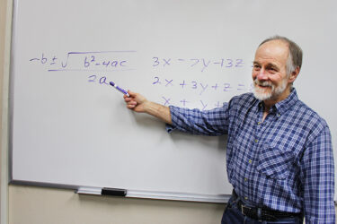Instructor teaching math
