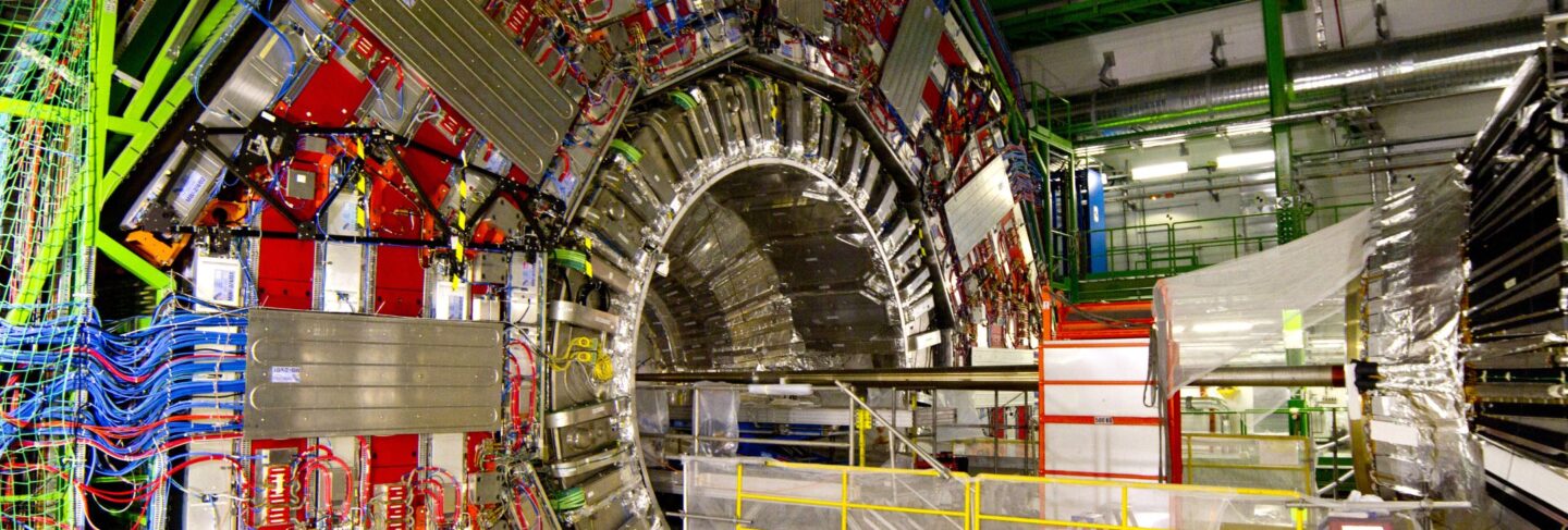 electronics, wiring, and scaffolding of the large hadron collider