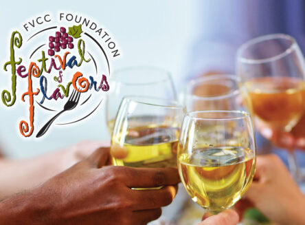 festival of flavors logo with hands holding wine glasses making a toast