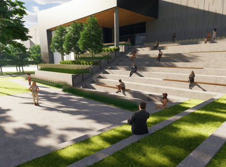 artist rendering of the wachholz college center amphitheatre