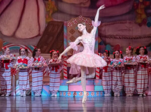 ballerina dancing on stage during the nutcracker ballet performance