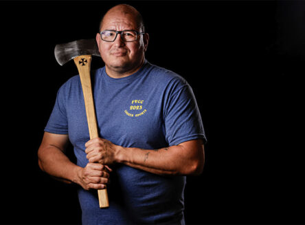 seth buckman holding an axe