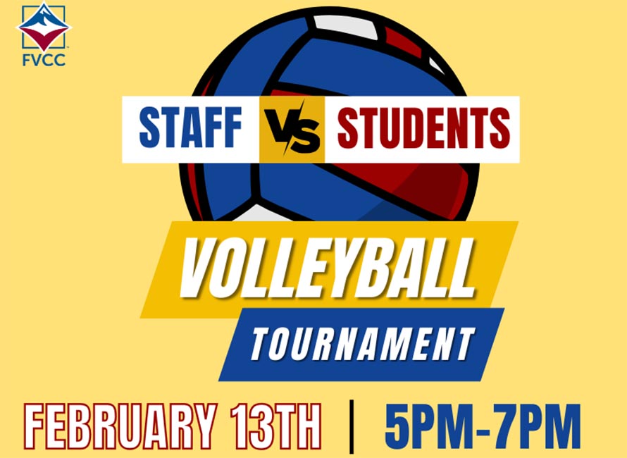 staff vs student volleyball tournament graphic