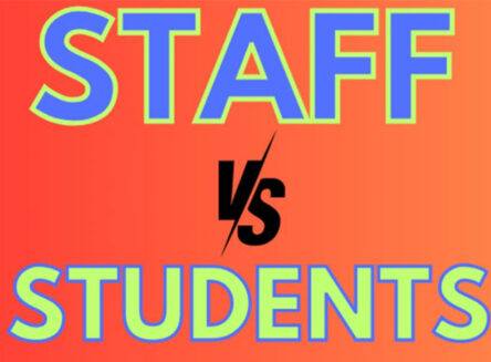 staff vs. students game poster