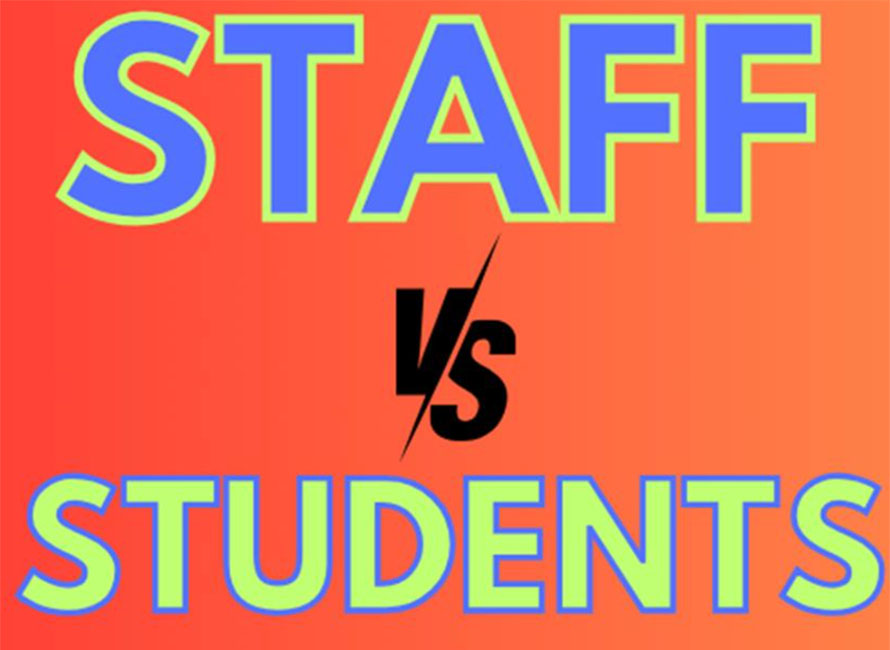 staff vs. students game poster
