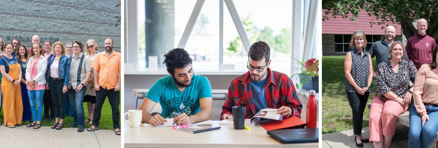 A collage featuring FVCC’s academic advising team, students studying together, and staff gathered outdoors, showcasing the support network available to students.