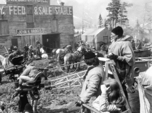 Filmmakers shoot a scene for Heaven's Gate, from Shot in Montana. Riverbend Publishing
